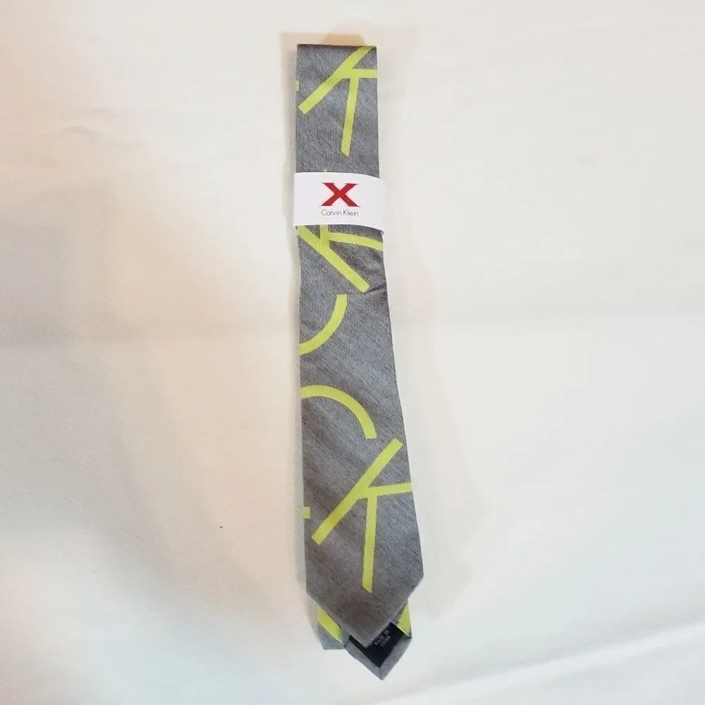 Calvin Klein Grey & Green CK Tie‎